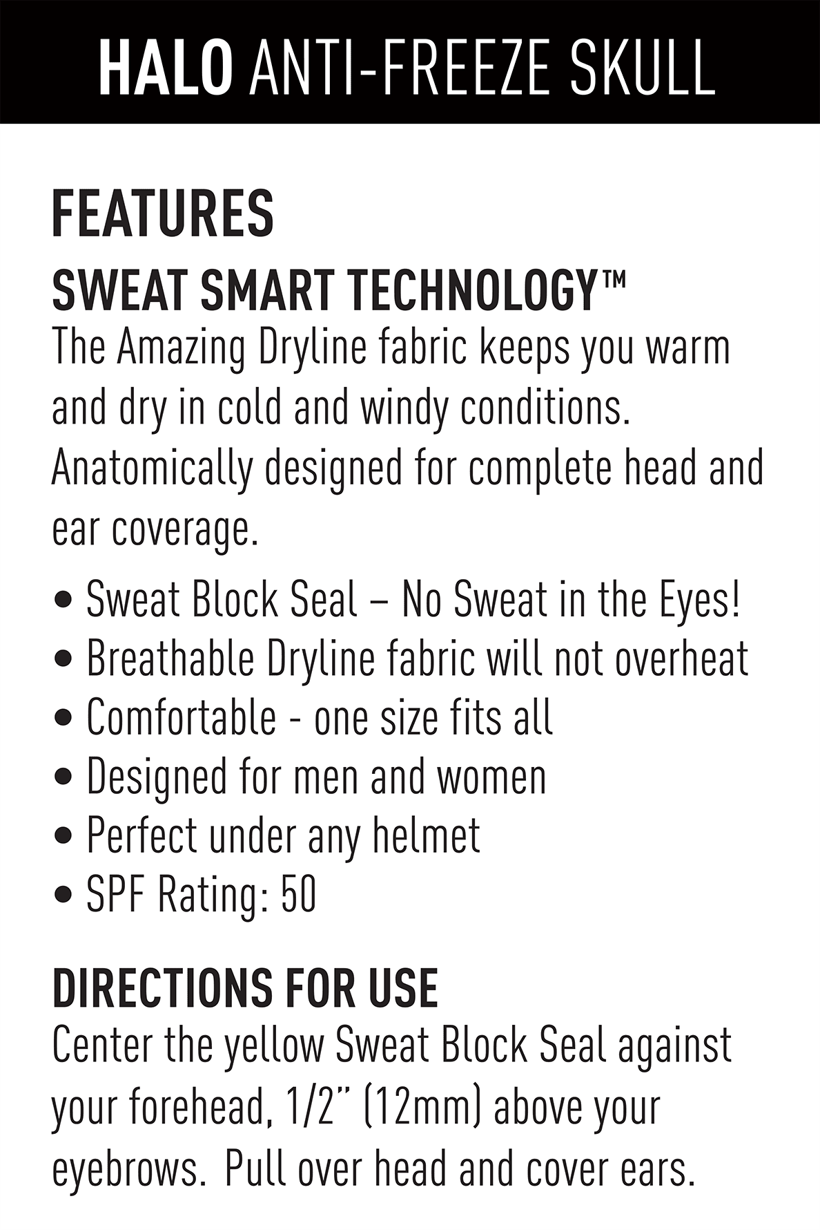 Head Protection Freezer Halo Anti-Freeze Skull Cap | Halo Headband Canada